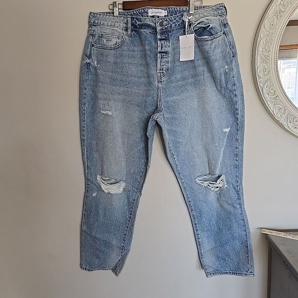 Carly Jean Topanga Jeans Los Angeles Distressed Size 1X NWT Wide Leg 90s Y2K - Picture 1 of 11
